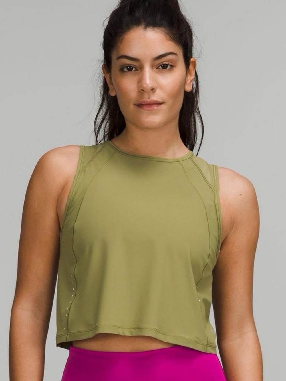 Lululemon Sculpt Cropped Tank Top - Bronze Green - Size 10
